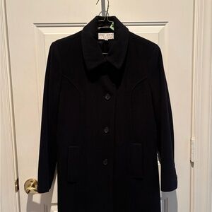 Larry Levine Classic Black Wool Pea Coat
